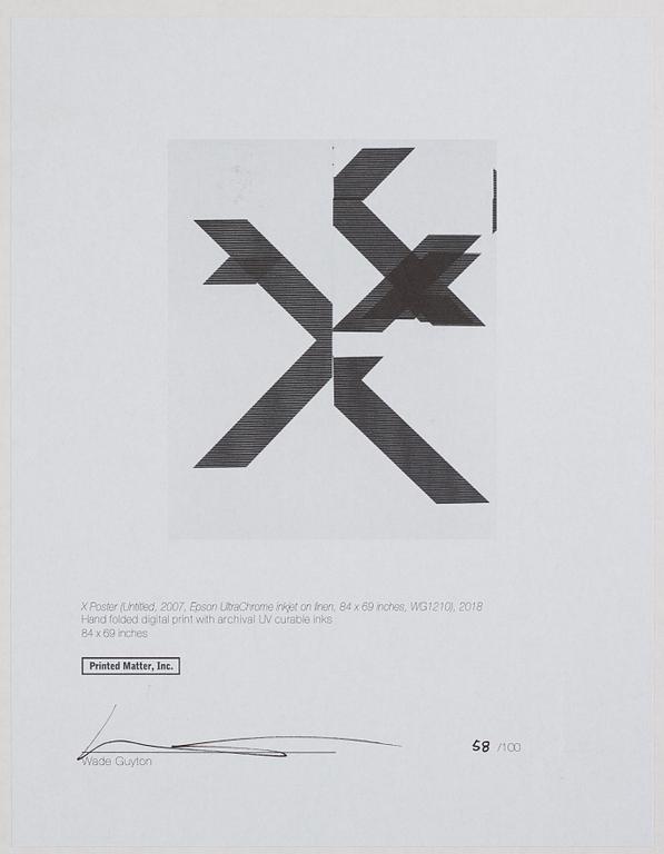 Wade Guyton, "X Poster (Untitled, 2007, Epson UltraChrome inkjet on linen 84 x 69 inches, WG1210)".