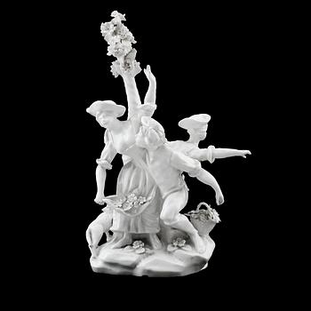 FIGURGRUPP, porslin, sannolikt 1700-tal.