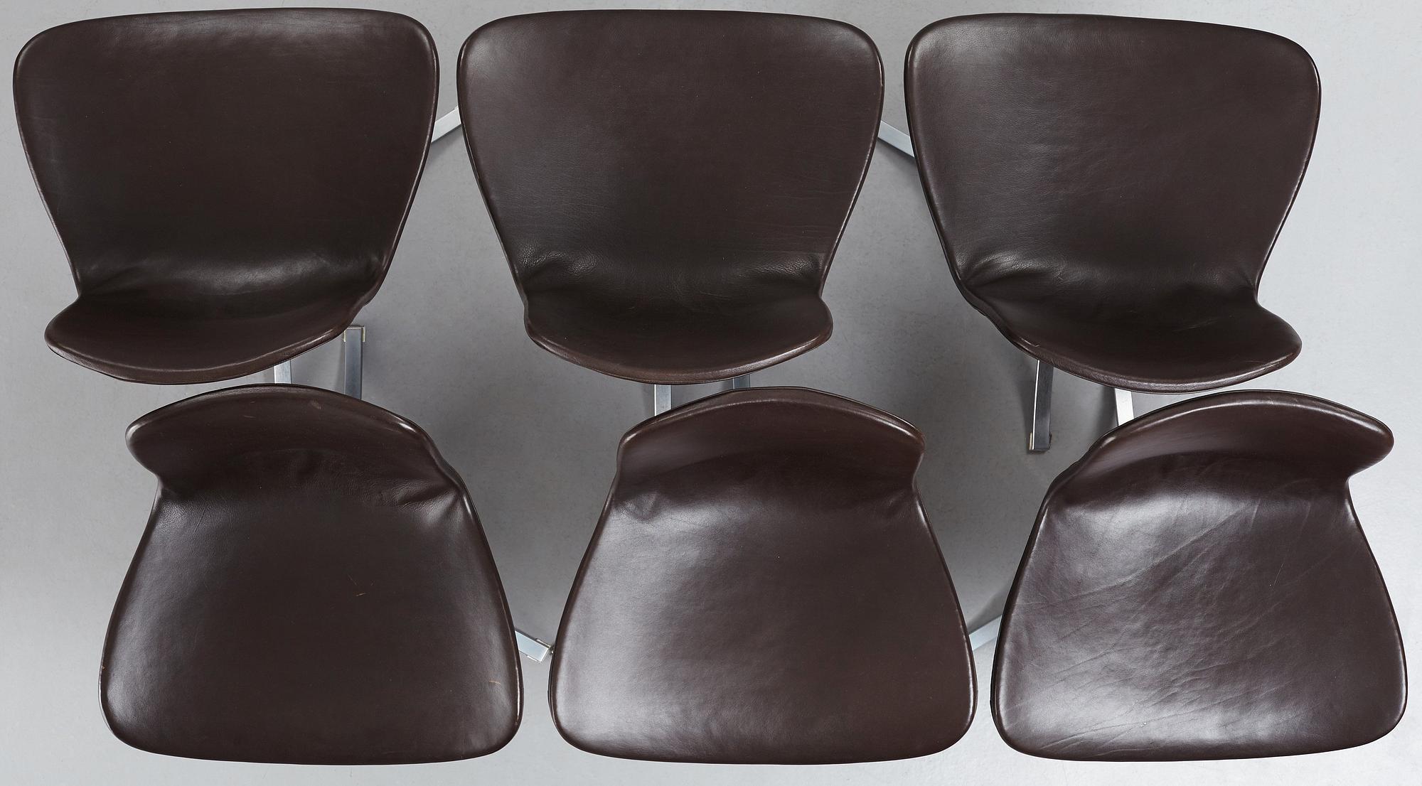 Poul Kjaerholm, stolar 6 st "PK9", E Kold Christensen, Danmark.