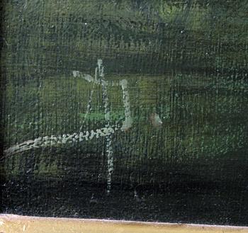 OKÄND KONSTNÄR, olja på duk, monogramsign.