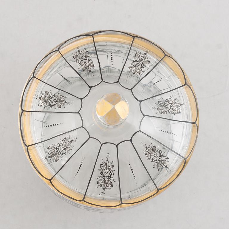 Adolf Beckert, tillskriven, bonbonjär, glas, Steinschönau, 1910-20-tal.