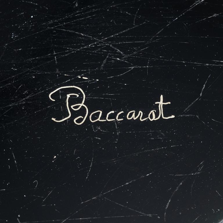 Brevpressar, 4 st, glas, Baccarat, Frankrike, 1900-tal, etsad signatur.