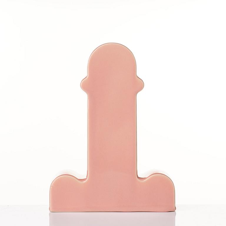 Ettore Sottsass, a "Shiva" pink glazed ceramic vase, B.D Barcelona, Spain post 1973.