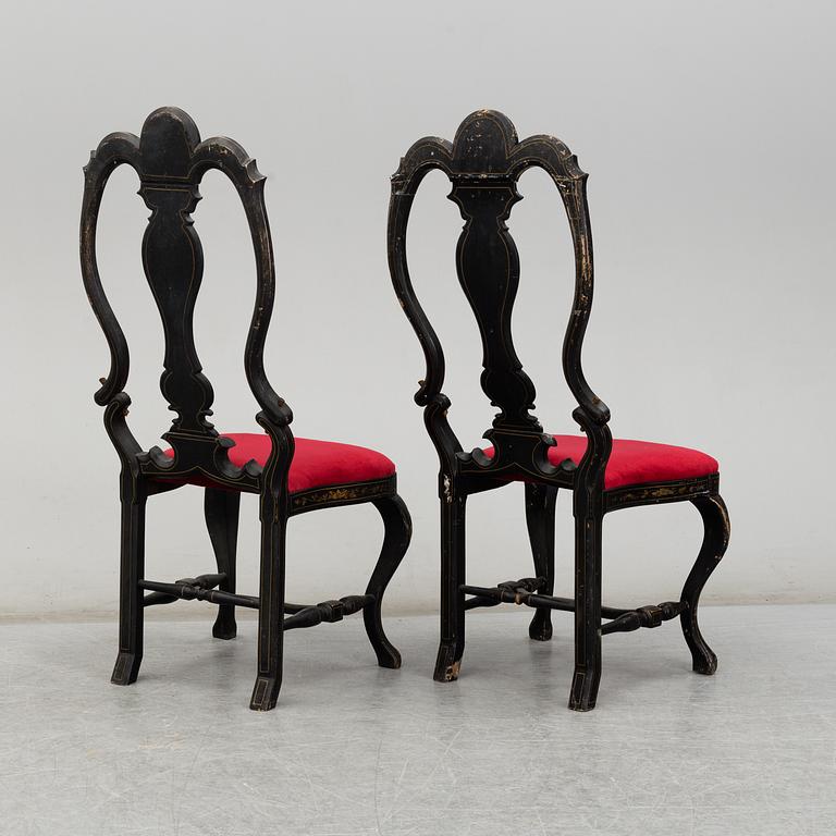 Stolar, ett par, senbarockstil, 1800-tal.