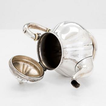 A Viennese silver teapot, maker's mark of Eduard Friedman, Austro-Hungarian Empire 1881-1919.