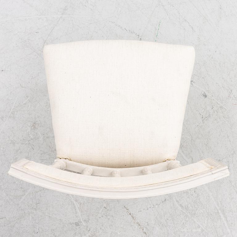 A set of three (2+1) late Gustavian chairs, Stockholm, late 18th century.