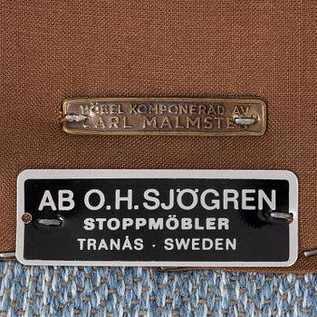 Carl Malmsten, fåtöljer, ett par. "Samsas". O.H. Sjögren, Tranås., 1900-talets andra hälft.