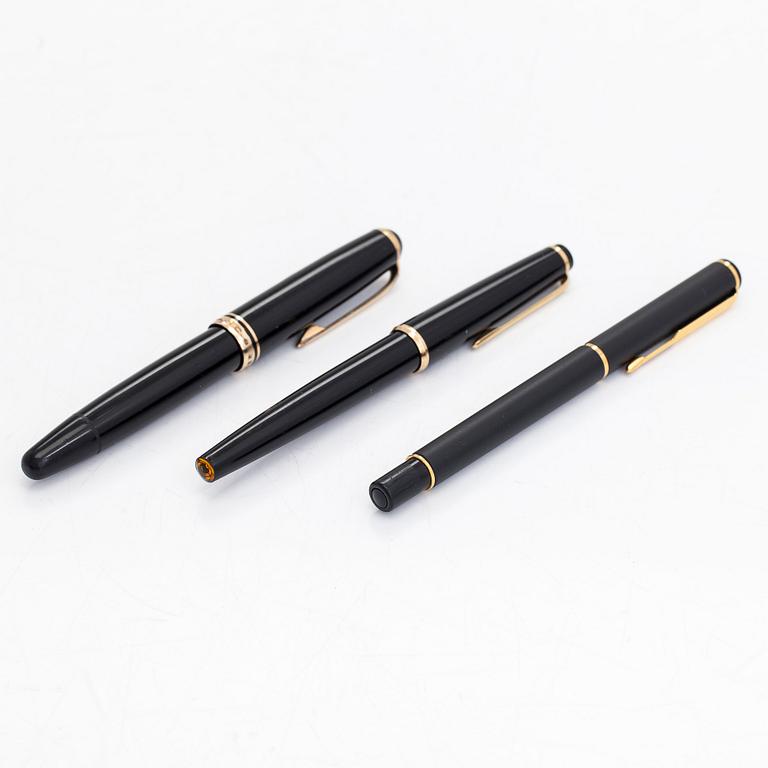 Pennor, 3 st, Montblanc och Parker.