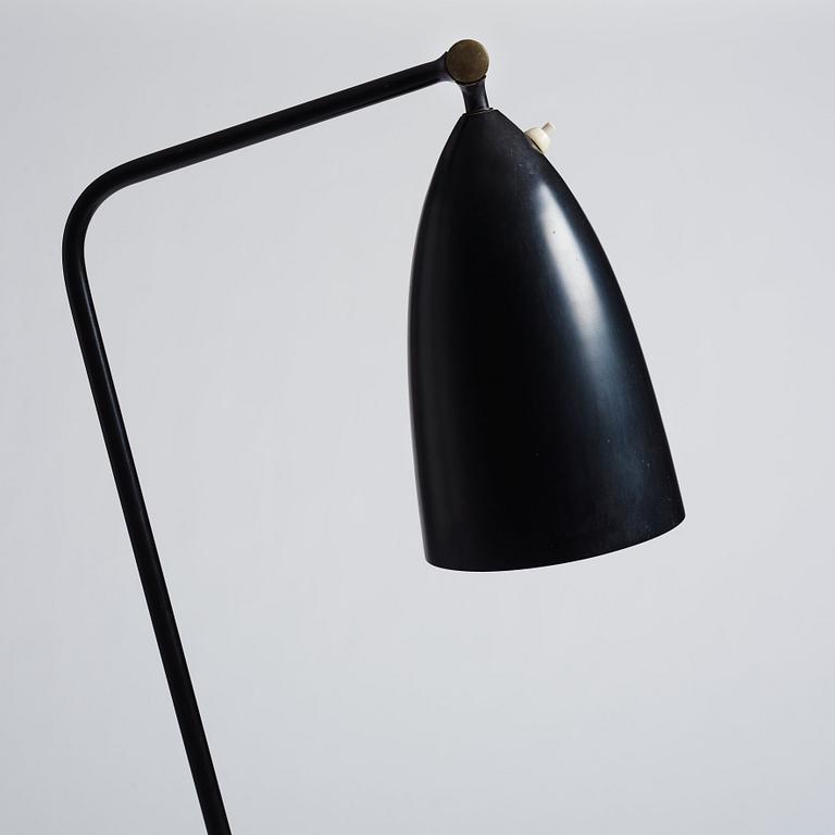 Greta Magnusson Grossman, a black lacquered 'G-33' (Grasshopper) floor light, Bergboms, Malmö Sweden 1950s.