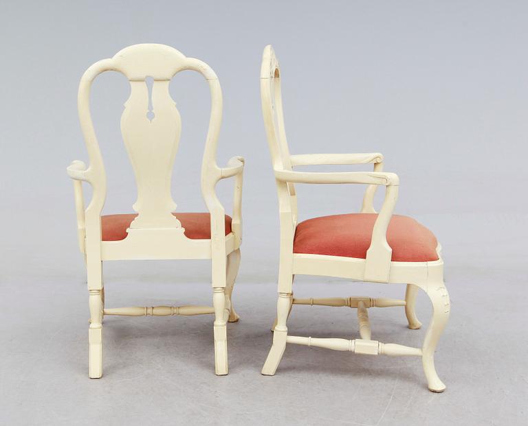 KARMSTOLAR, 1 par, rokokostil, 1900-talets början.