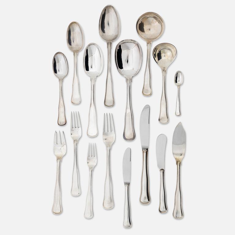 A silver cutlery set, model "Old Danish", mostly with mark of Cohr, Denmark (157 pieces).