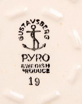 SERVISDELAR, 21 delar, porslin "Pyro" Wilhelm Kåge, Gustavsberg.