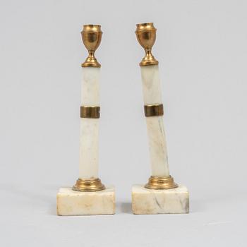 A pair of Gustavian style candelsticks, 13th/20th century.