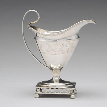 A Swedish 18th century parcel-gilt silver cream-jug, mark of Johan Henrik Frodell, Stockholm 1797.