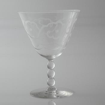 a glass set of table ware of 25 pcs by Johansfors, 20th century.