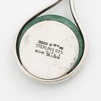 Per Dåvik for Alton, a sterling silver necklace with malachite, Falköping 1975.