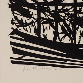 Hermann Talvik, litografi, signerad med dedikation.