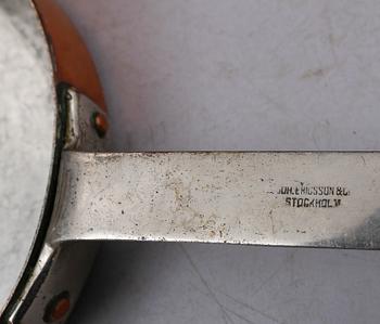 SAMLING KASTRULLER OCH LOCK, 7 delar, koppar, 1800-tal.