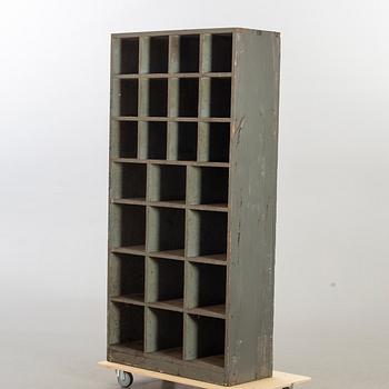 An industrial wooden shelv.