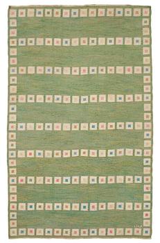 896. RUG. Flat weave. 224,5 x 139,5 cm. Signed I.H-K.