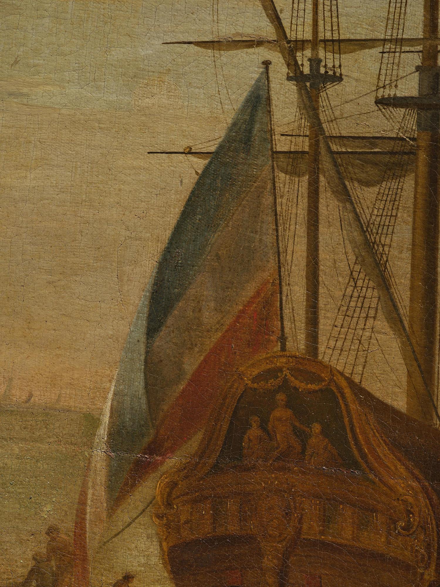 Claude Joseph Vernet, hans efterföljd, Hamnscen med båtar och figurer.