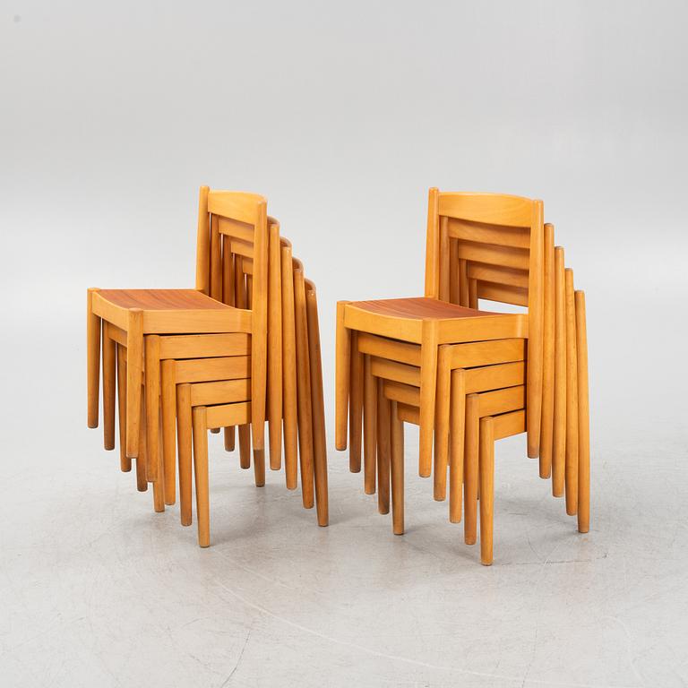 A set of ten 'Stapelstol USA-1' chairs, Bjärnums Möbelfabriker AB, 1960's/70's.