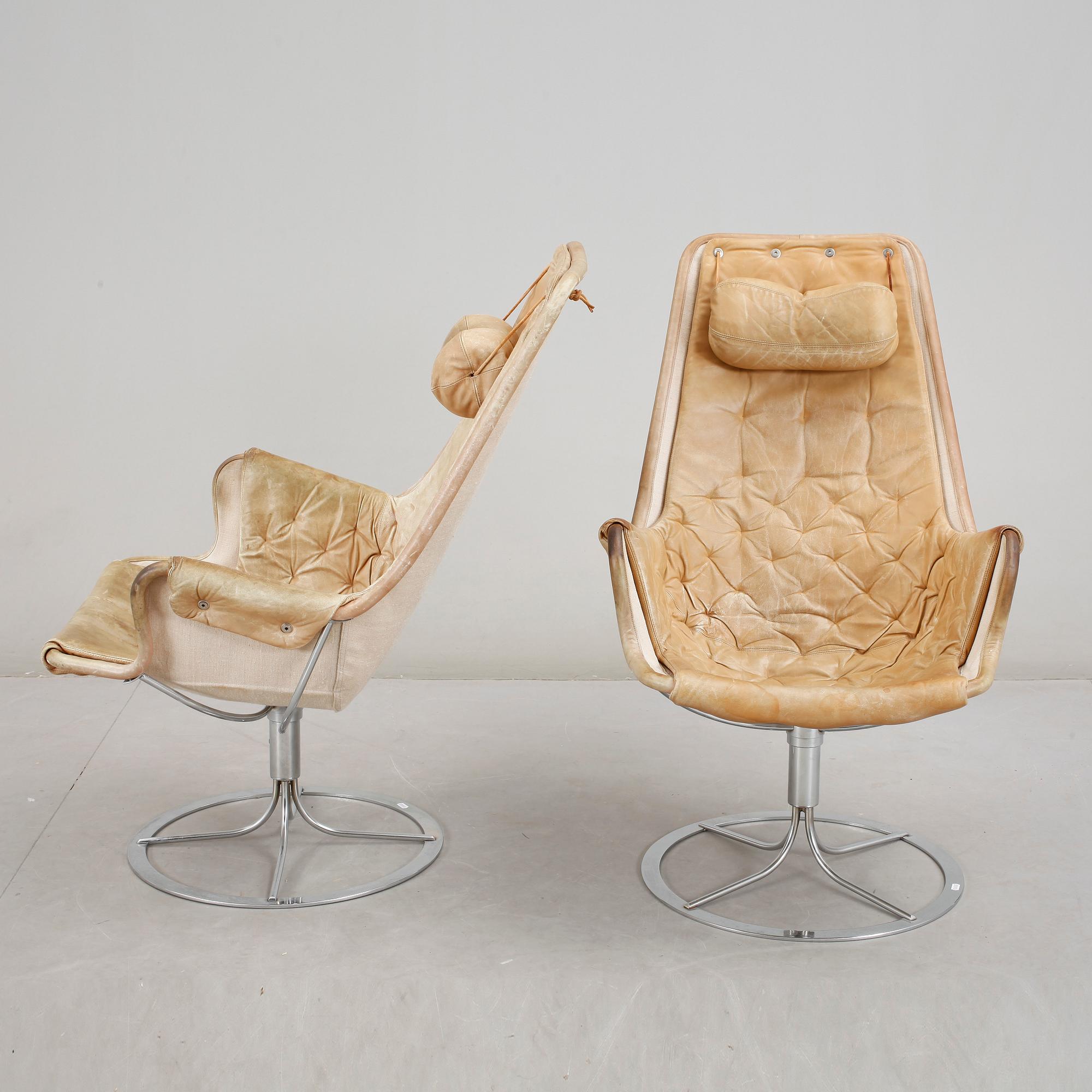FÅTÖLJER, ett par, "Jetson", Bruno Mathsson. Formgiven 1969.