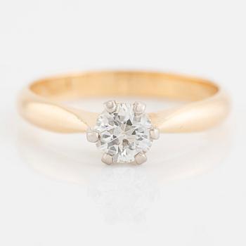 One-stone ring with an old-cut diamond.