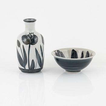 A Carl-Harry Stålhane vase and bowl, Designhuset, Sweden, second half of the 20th century.