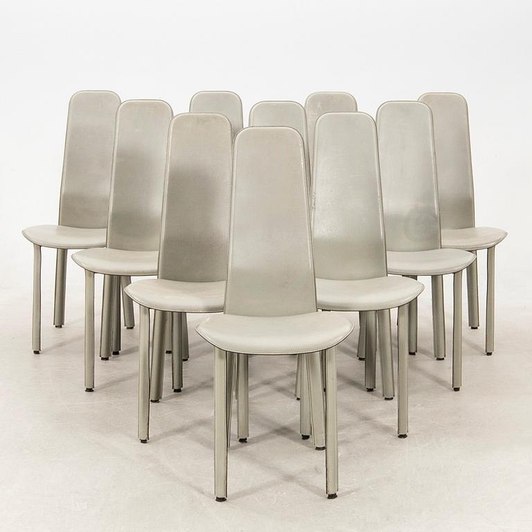 Chairs 10 pcs, Cidue Italy 1980s.