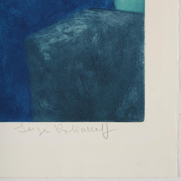 Serge Poliakoff, ”Composition noire, bleue et mauve".