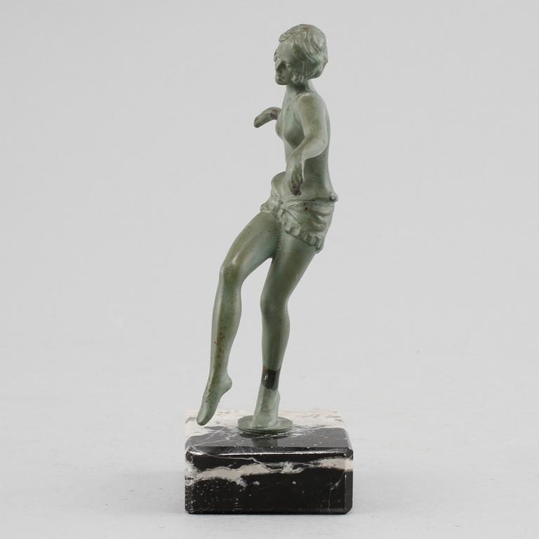 FIGURIN, patinerad metall, art déco, 1900-talets första kvartal.