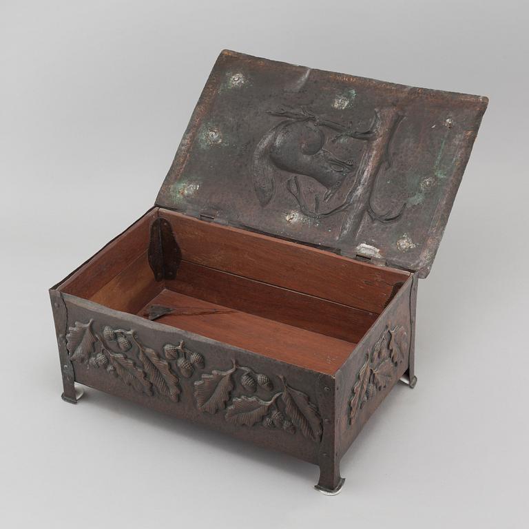 An early 20th century copper box.