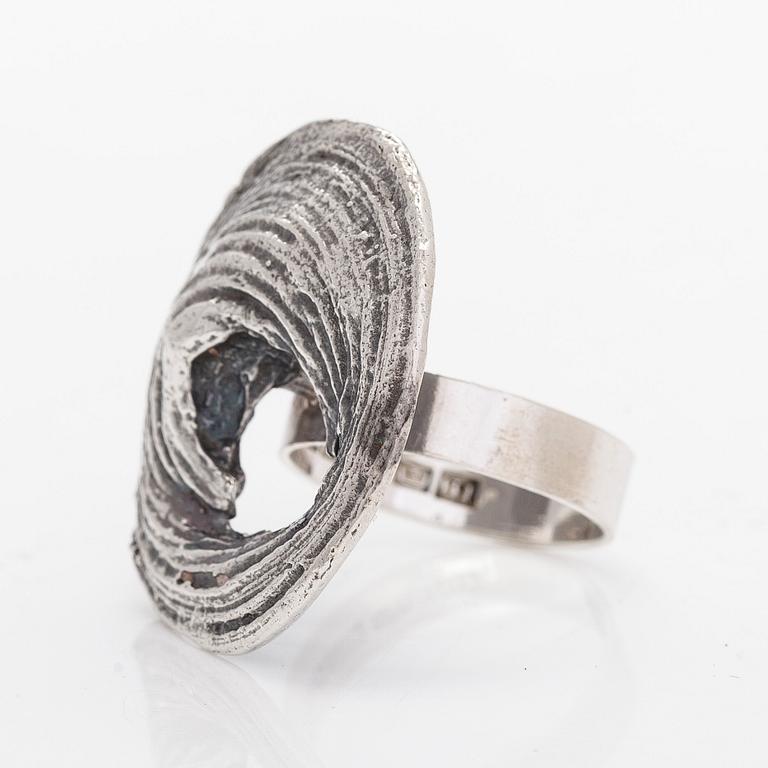 Helky Juvonen, a sterling silver ring, Westerback, Helsinki 1972.