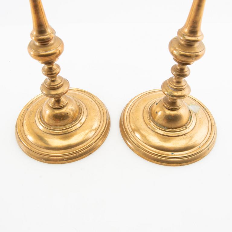 Candelsticks, a pair, Gusum, early 20th century.