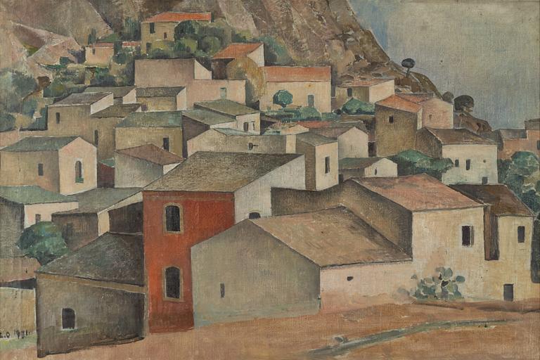 Edvin Ollers, oil on canvas/papaer-panel, signed and dated 1921.