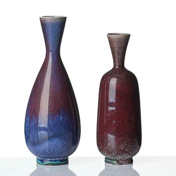 Berndt Friberg, a set of five stoneware vases and three bowls, Gustavsberg Studio 1969-76.