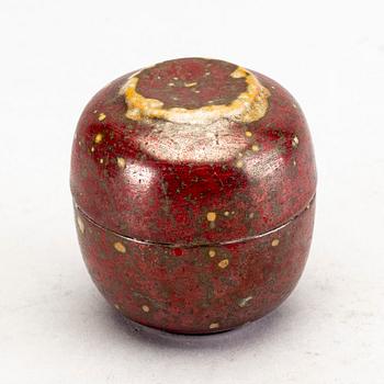 An fyance jar with lid by Hans Hedberg, Biot, France.