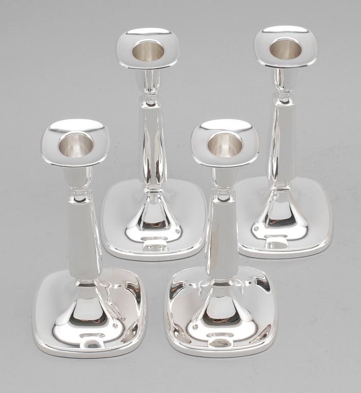 LJUSSTAKAR, 4 st, silver, Thore Eldh, K&EC, Göteborg 1966 och 1968.
