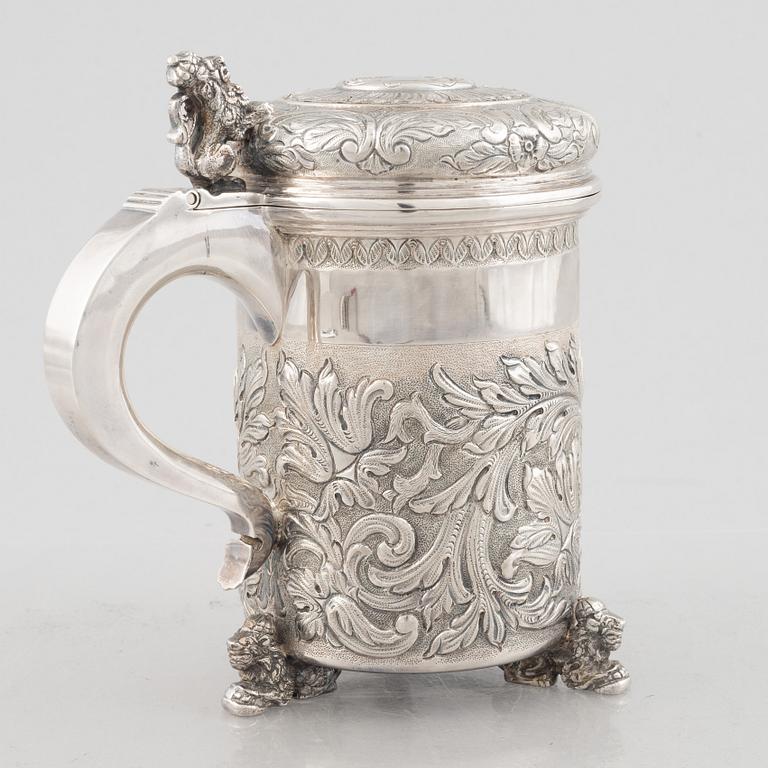 A Baroque style silver tankard, around the mid-20th century.