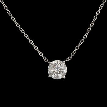 COLLIER, 18K vitguld, briljantslipad diamant ca 0.91 ct. Vikt ca 3 g.