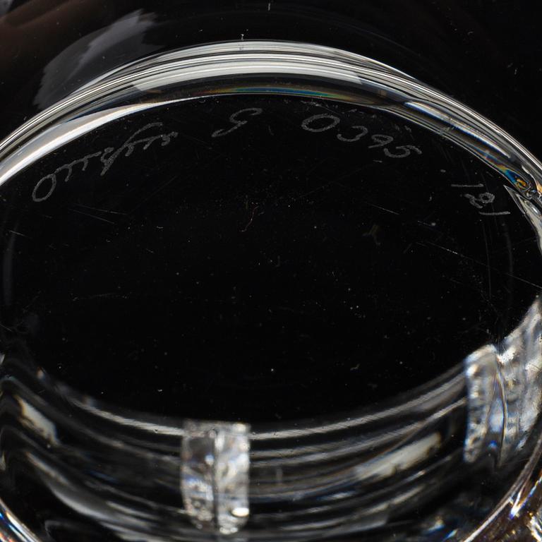 SKÅLAR, ett par, glas, "Tusen Fönster", Simon Gate, Orrefors, 1900-talets mitt.