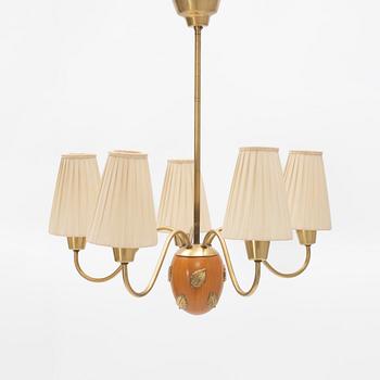 Hans Bergström, a model '10/5' ceiling lamp, Ateljé Lyktan, Sweden, 1940's-50's.