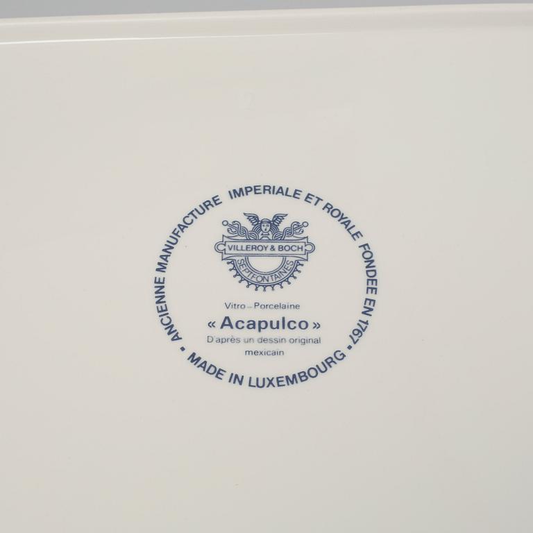 MATSERVIS, 46 delar, porslin, "Acapulco", Villeroy & Boch, Luxemburg, 1900-talets andra hälft.