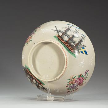 BÅLSKÅL, kompaniporslin. Qing dynastin, Qianlong (1736-95).