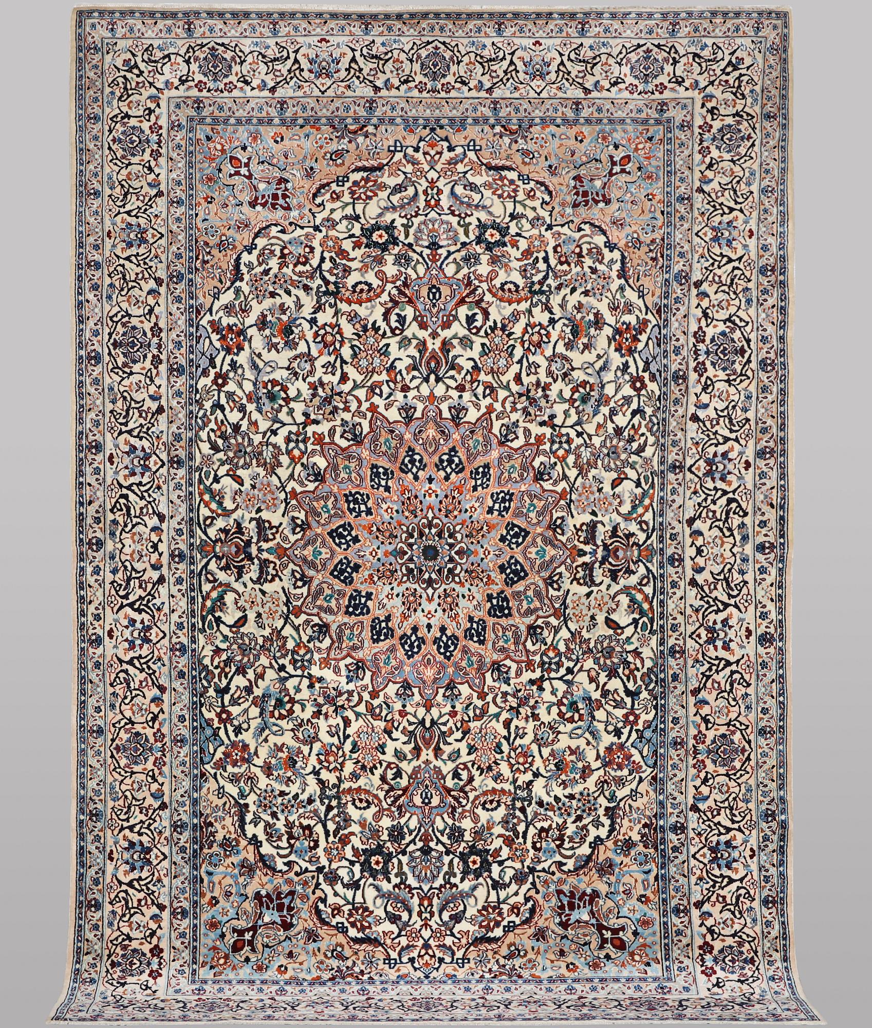 A carpet, Nain, part silk, 9 laa, ca 344 x 213 cm.