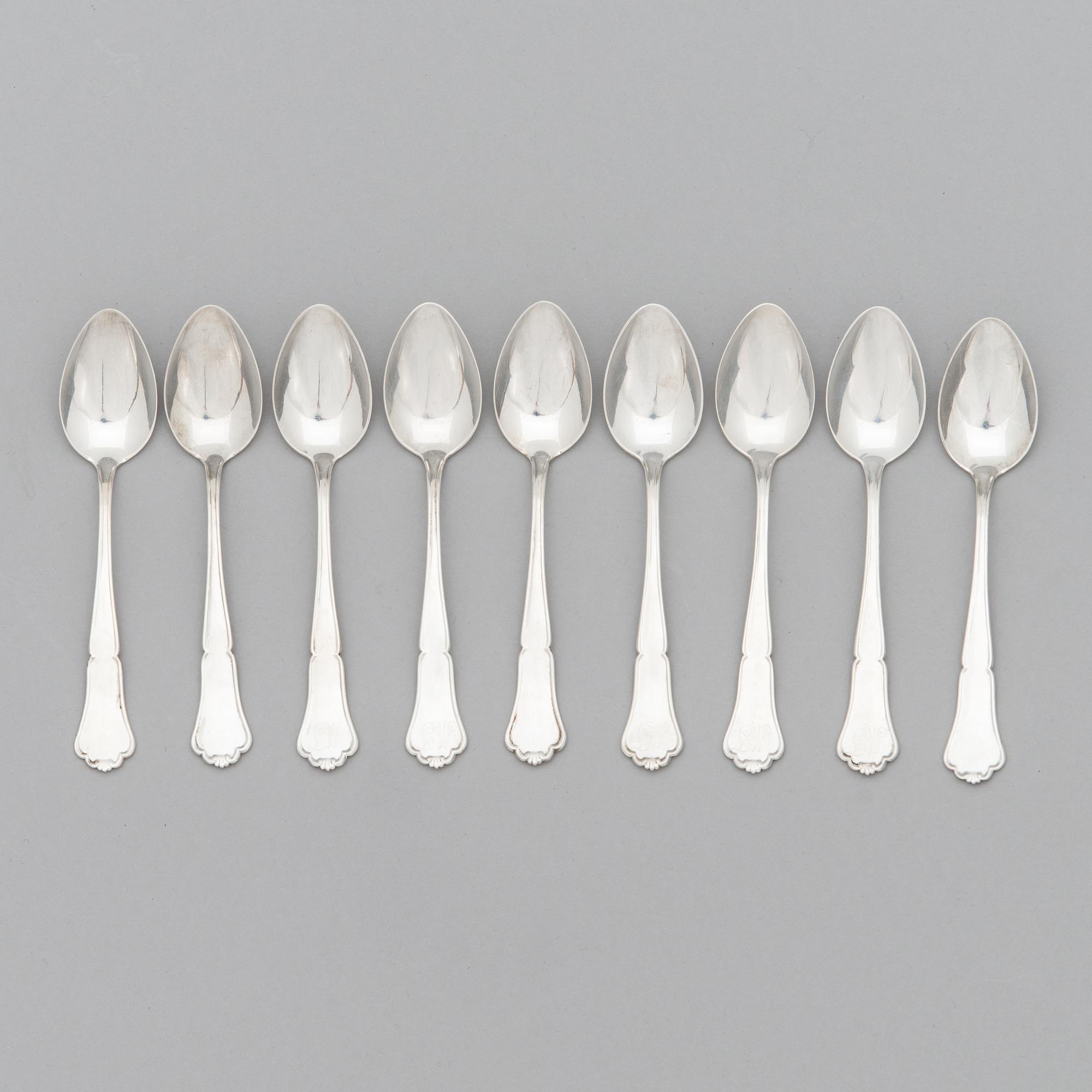 A 24-piece set of 'Chippendale' silver cutlery, Finnish hallmarks 1987-91.