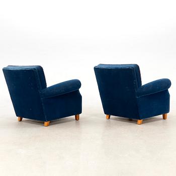 Armchairs, a pair, "Helsingborg" by DUX, 1950s.