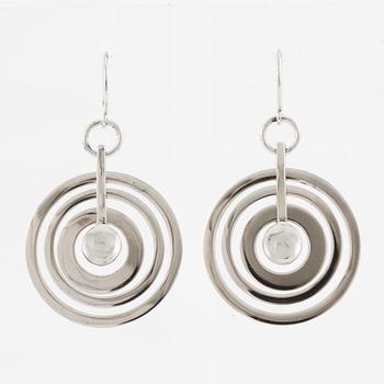 Tapio Wirkkala, a pair of earrings "Silvermoon", sterling silver, for Kultakeskus.