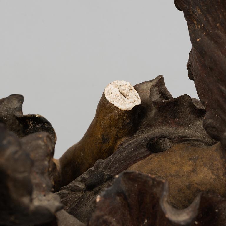 ERNST WAHLISS, sculpture, painted plaster, Turn, Vienna, Austria, circa 1900.